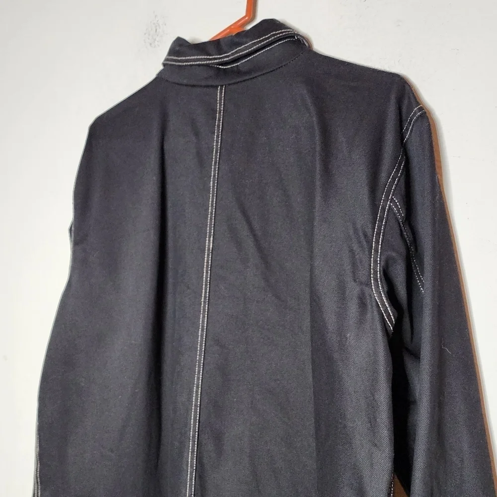 Denim&Co Black Denim Longline Button Jacket Women's Size 1X - Picture 3 of 16